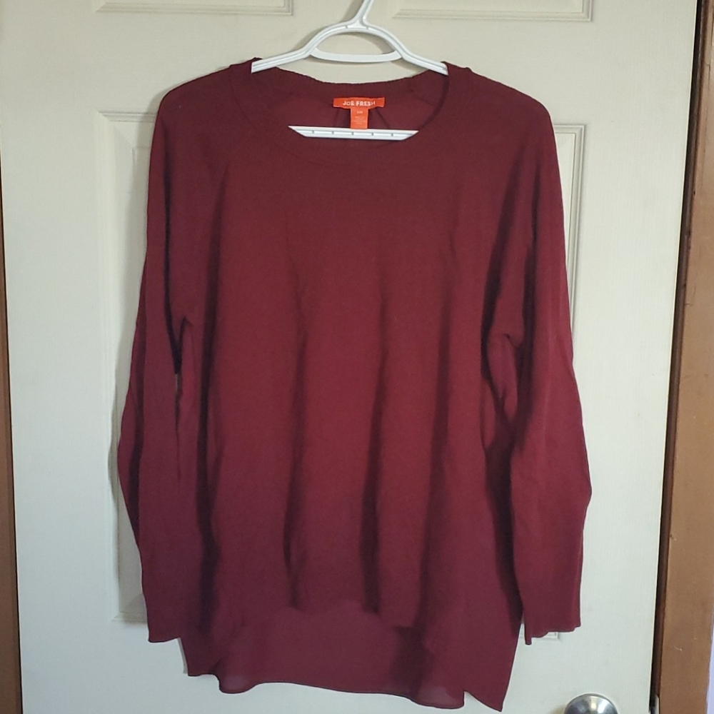 Burgundy long sleeve shirt